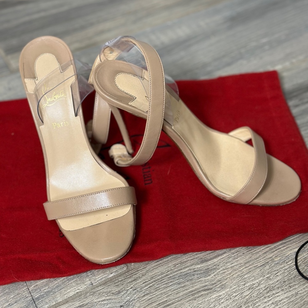 Christian Louboutin Nude Open Toe Heels